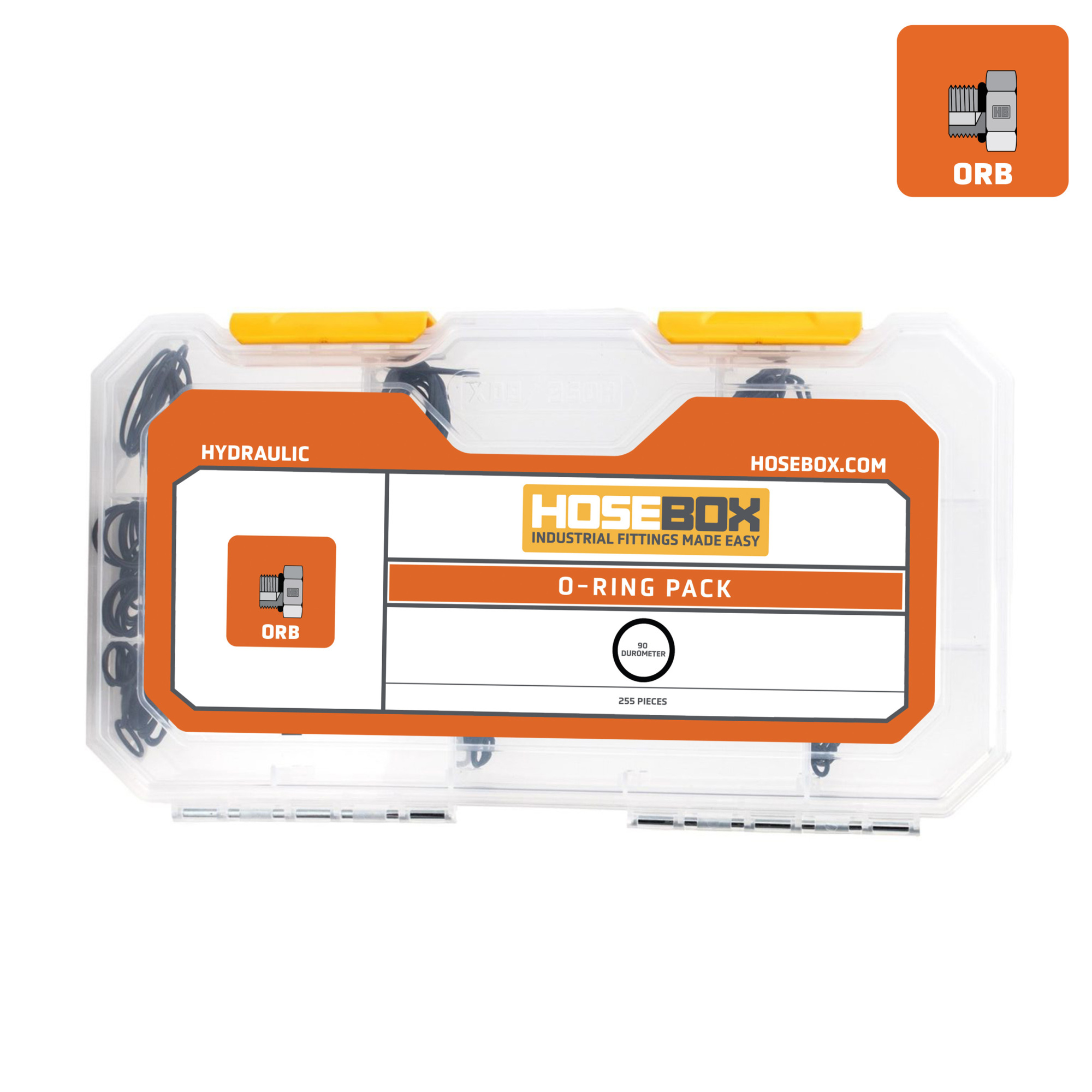HoseBox, O-RING BOSS O-Ring Kit-255 pcs - JD,Case,CAT int., Fitting Size Other in, Model# HB2053-001